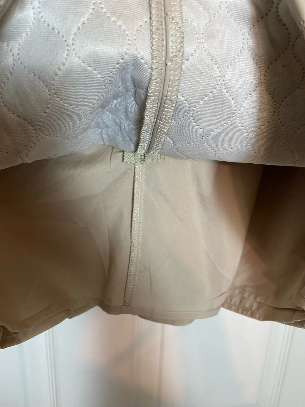 Greylin Quilted Mini Skirt in Light Taupe Size Medium